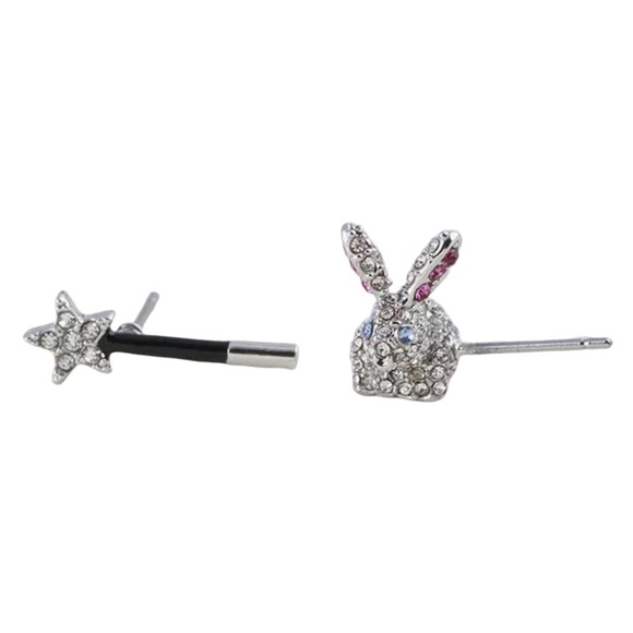 KATE SPADE • Starring Bunny Silver Rabbit Magic Wand Earrings - Picture 6 of 7